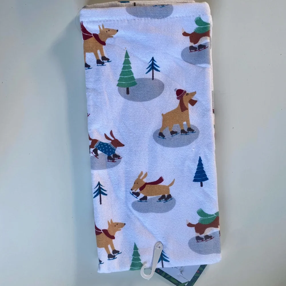 Happy Howlidays dogs Kitchen towel winter holidays